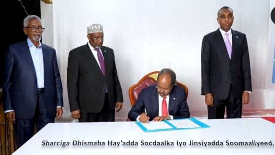 Somalia’s President signs the ICA’s establishment and immigration laws.